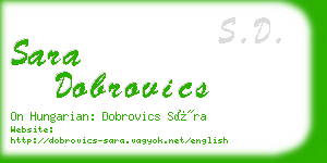 sara dobrovics business card